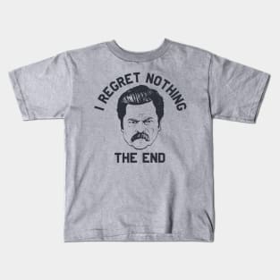 Ron Swanson Parks and Rec I regret nothing Kids T-Shirt